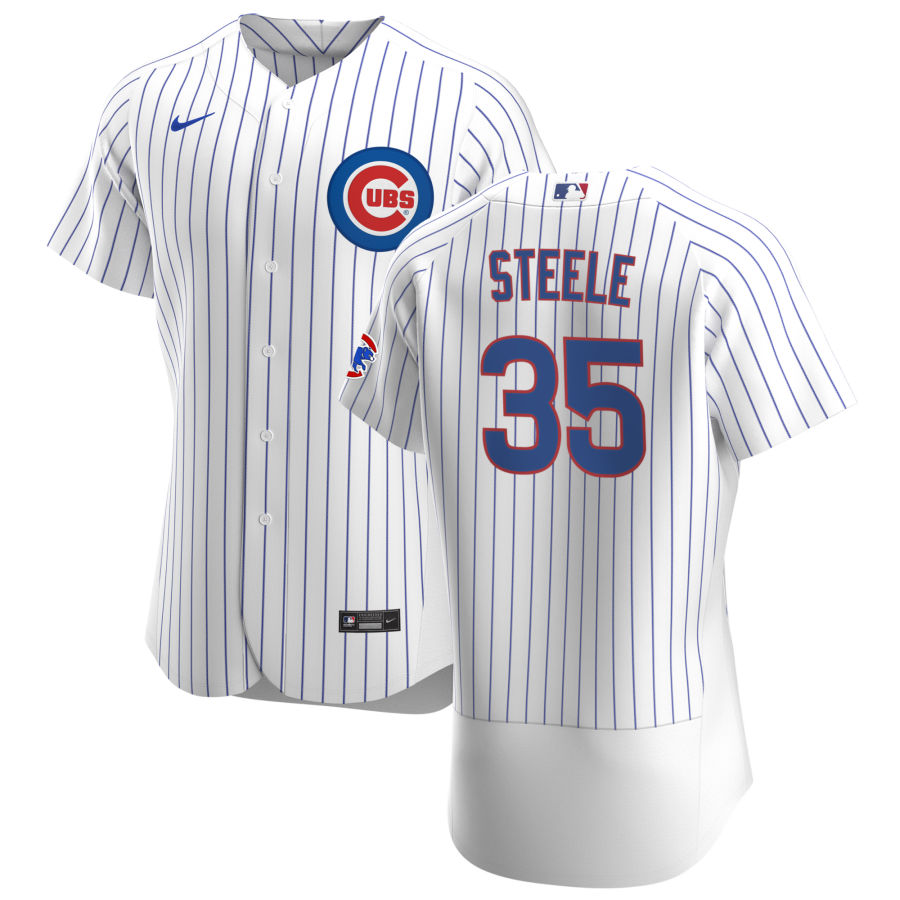 Chicago Cubs 35 Justin Steele Men Nike White Home 2020 Authentic Player Jersey